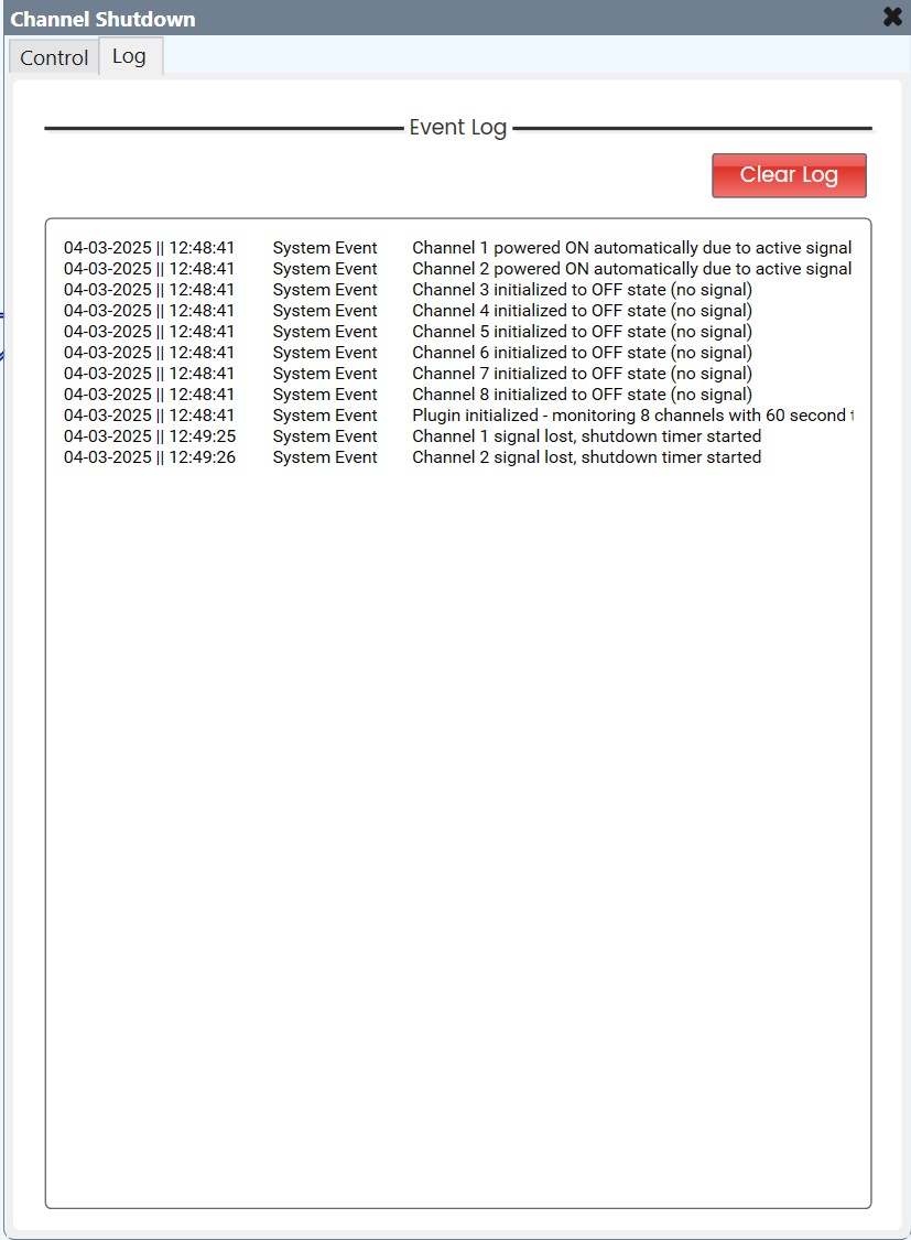 Signal Auto Shutdown plugin interface