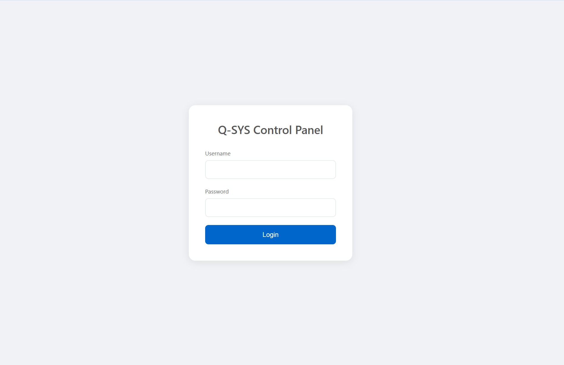 Front-end login screen